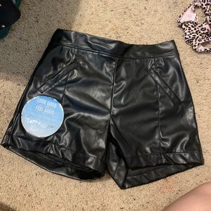 Faux leather shorts